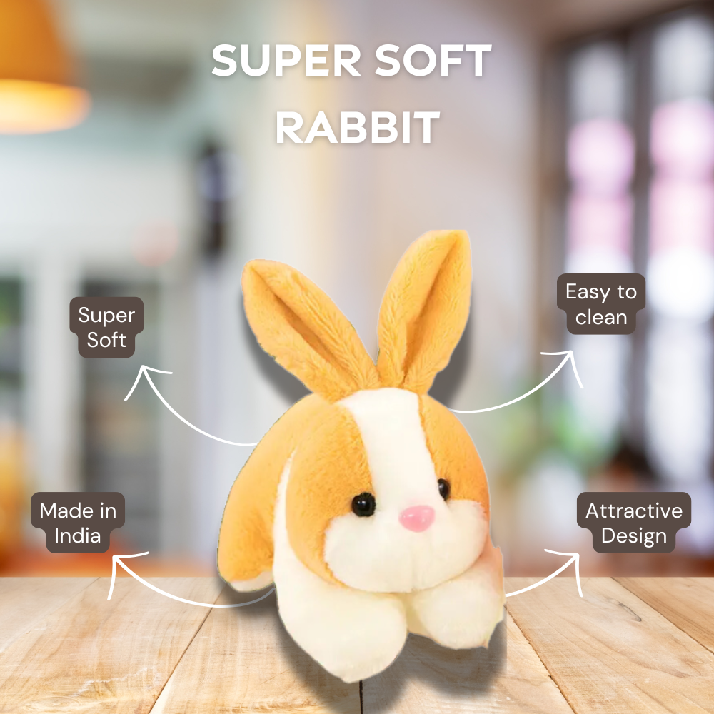 Cute Rabbit Soft Toy, Furry Stuffed Animal, Extra Soft, Perfect for Kids - 32 cm