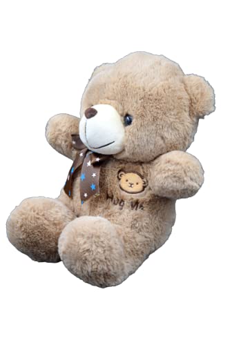 CuddleNest 40 cm Hug Me Teddy Bear Adorable Plush Toy for Kids Soft Cuddly Companion for Boys Girls for Any Occasion Brown