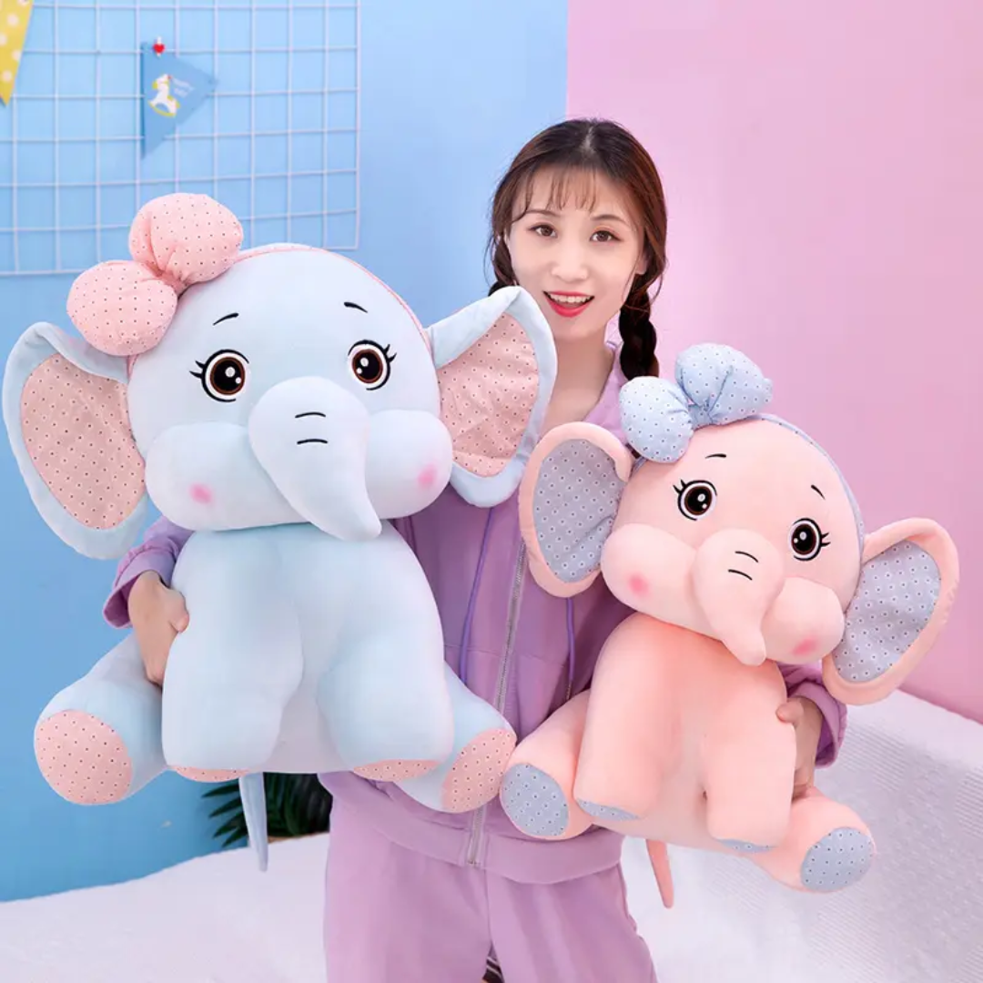 Cute Bow Elephant Plush Toy | Soft & Snuggly Stuffed