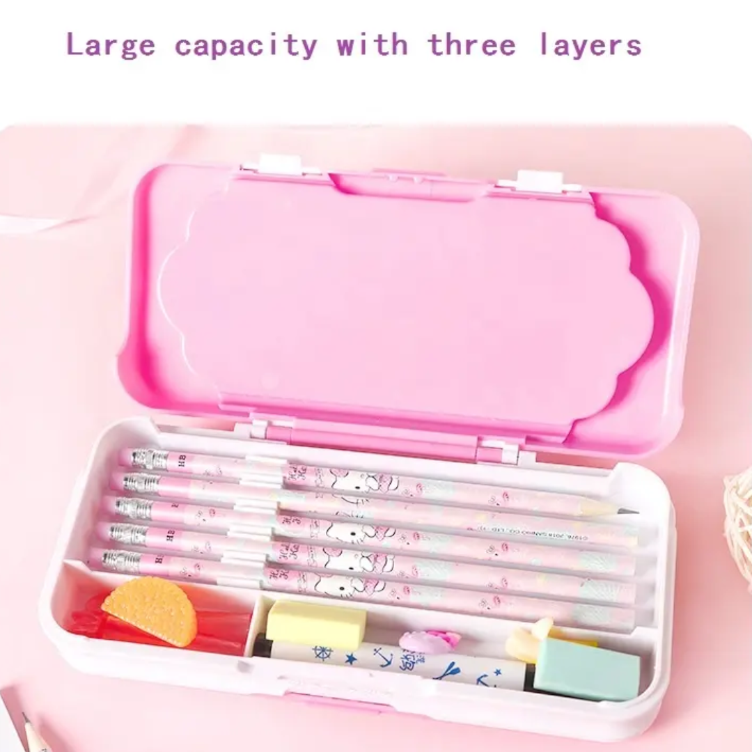 Cute Pink Pencil box for school kids