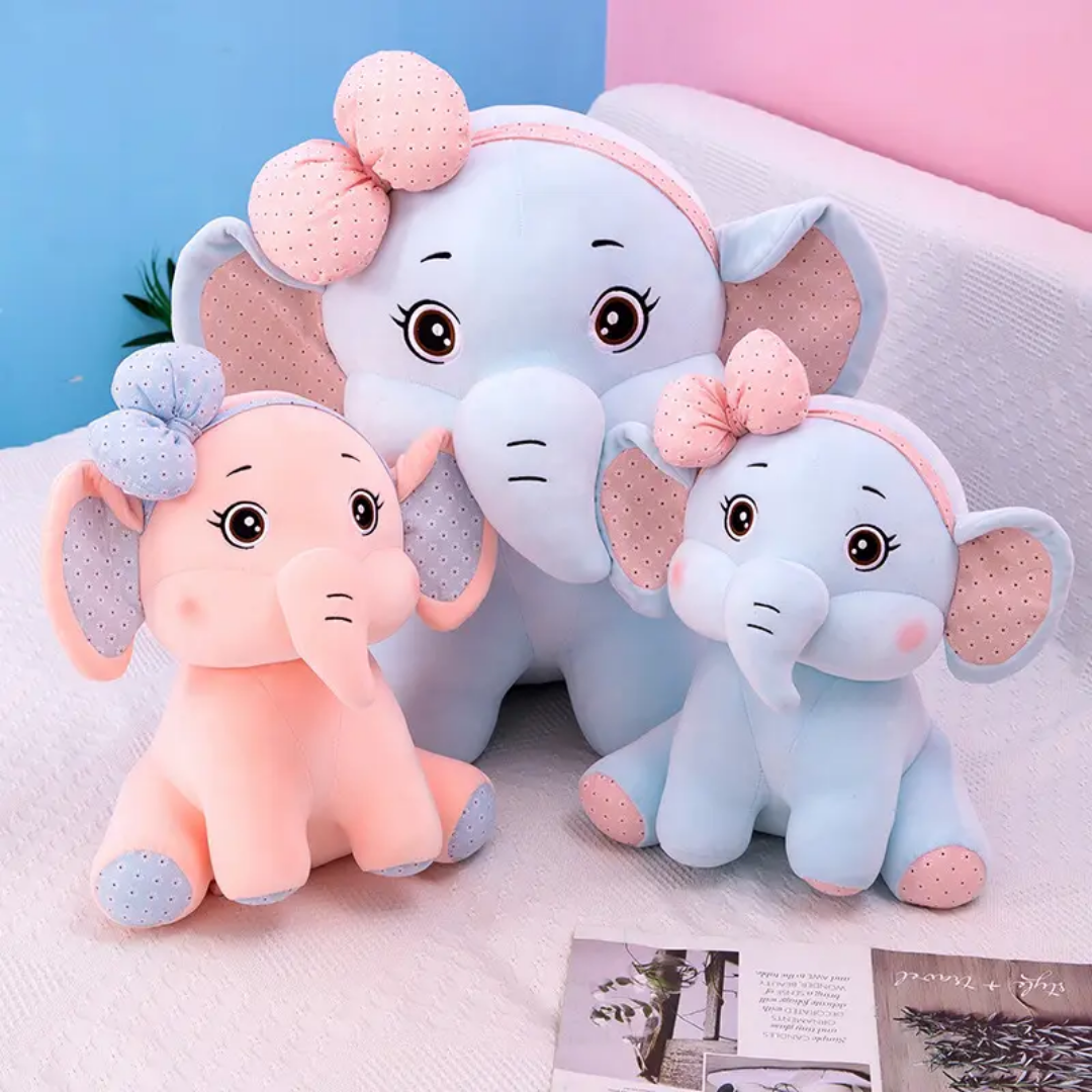 Cute Bow Elephant Plush Toy | Soft & Snuggly Stuffed