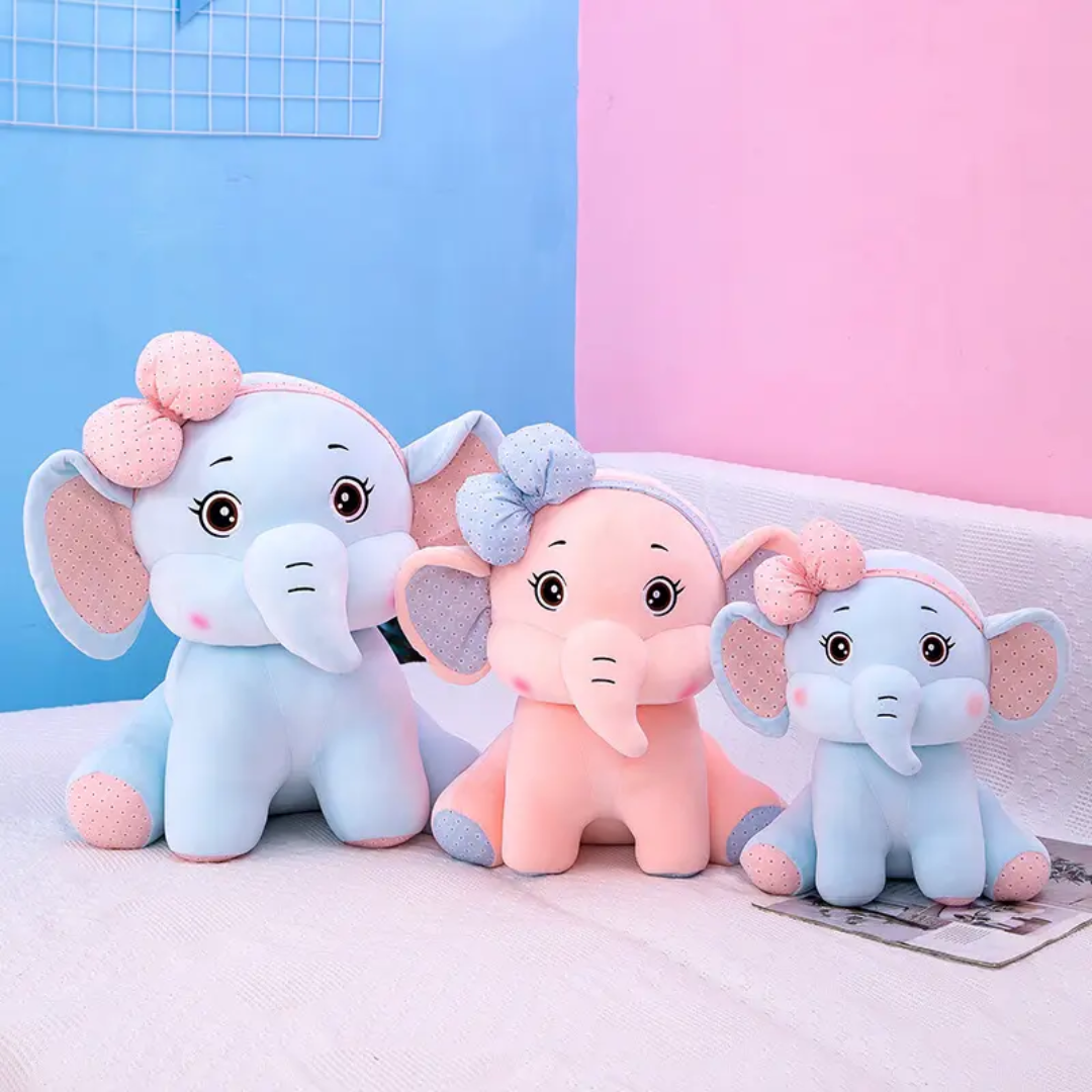 Cute Bow Elephant Plush Toy | Soft & Snuggly Stuffed