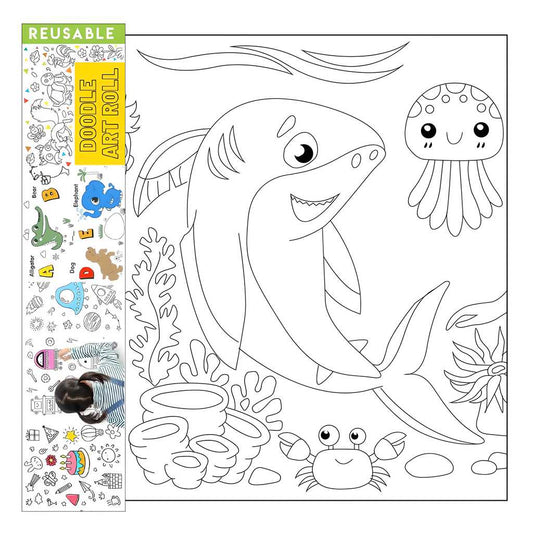 Reusable Doodle Art Roll - Underwater Theme (2 meters)