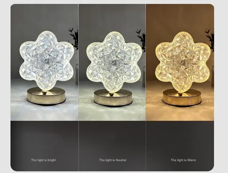 Decorative Flower Shaped Crystal Diamond LED Light | 3 Way Color Change