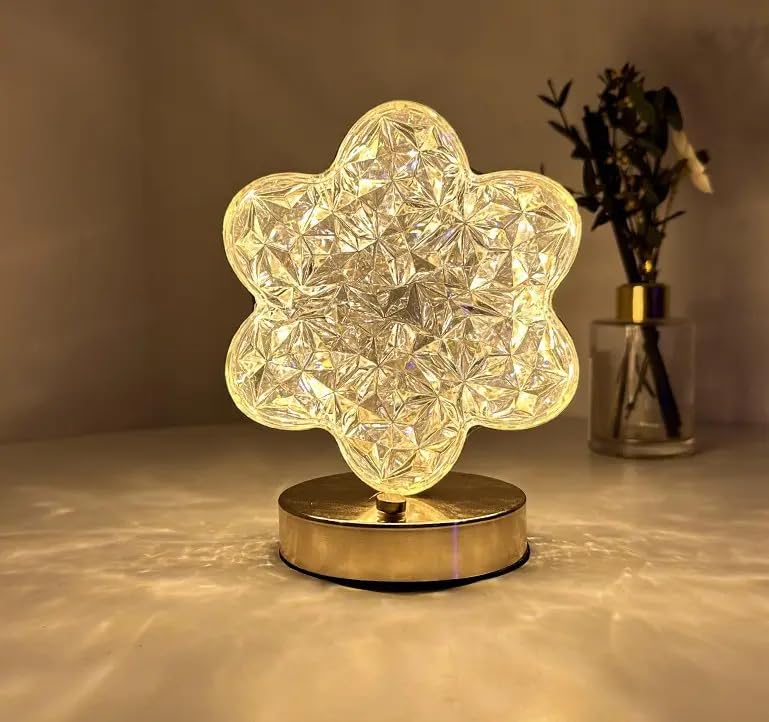 Decorative Flower Shaped Crystal Diamond LED Light | 3 Way Color Change