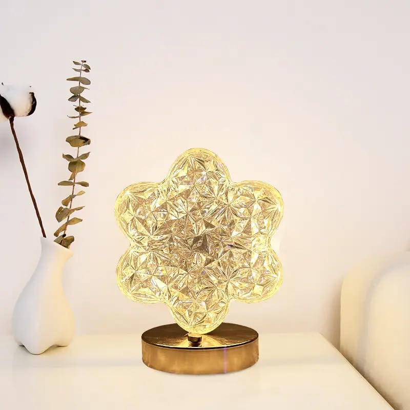 Decorative Flower Shaped Crystal Diamond LED Light | 3 Way Color Change