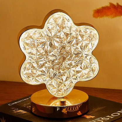 Decorative Flower Shaped Crystal Diamond LED Light | 3 Way Color Change