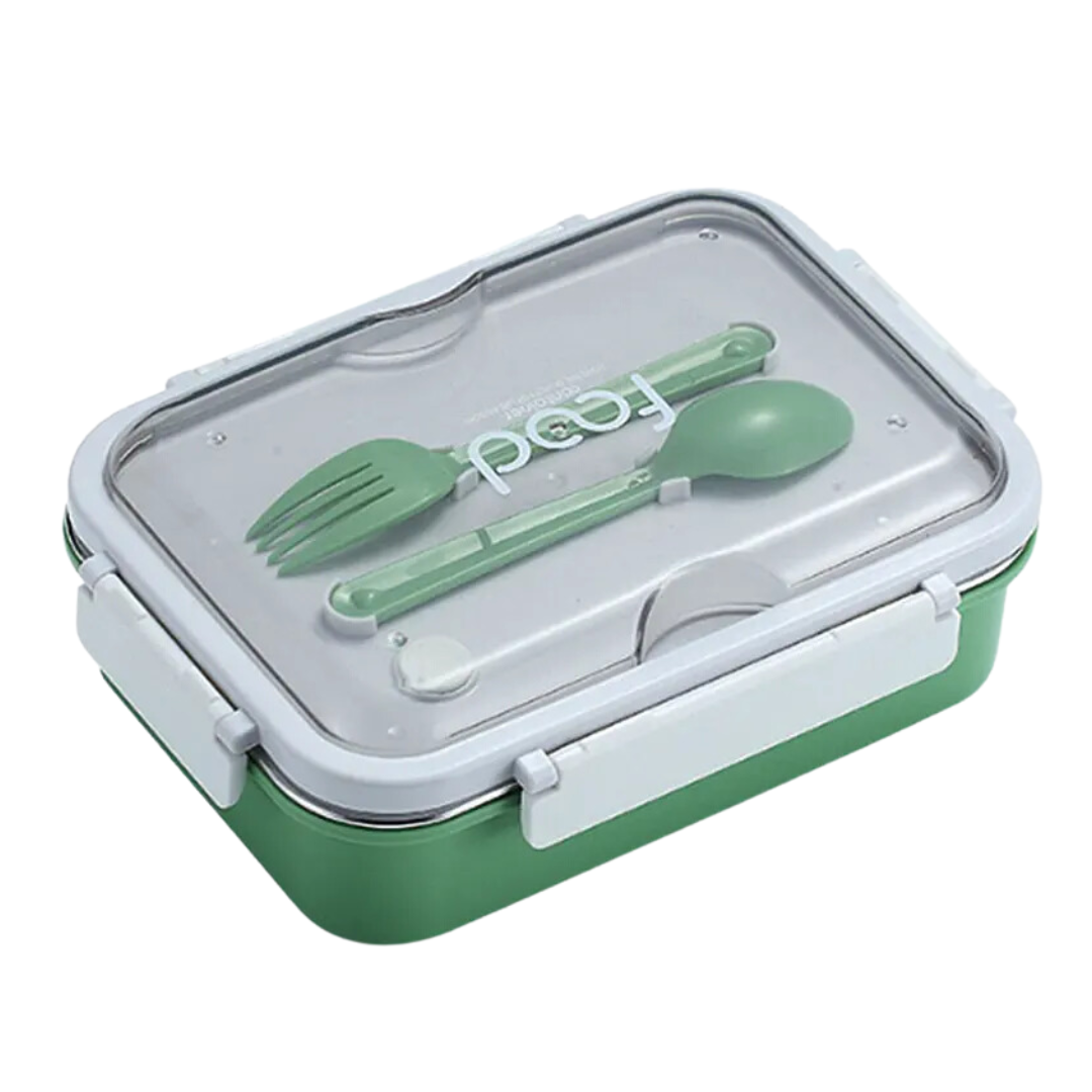 On the Go with Our 3-Compartment Bento Lunch Box with Breathable Button Design