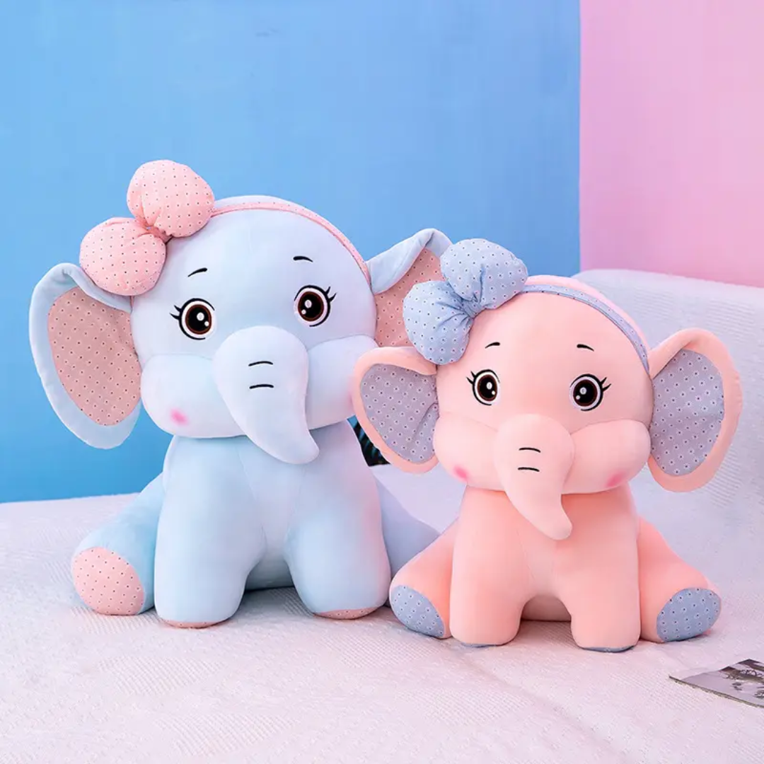 Cute Bow Elephant Plush Toy | Soft & Snuggly Stuffed