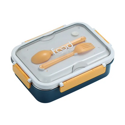 On the Go with Our 3-Compartment Bento Lunch Box with Breathable Button Design