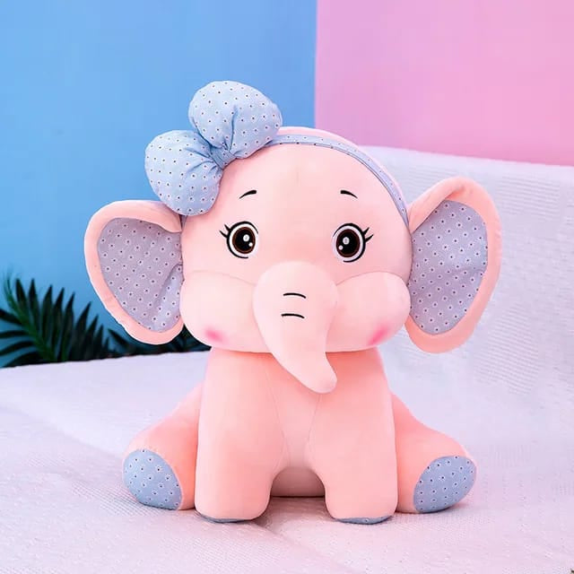 Cute Bow Elephant Plush Toy | Soft & Snuggly Stuffed