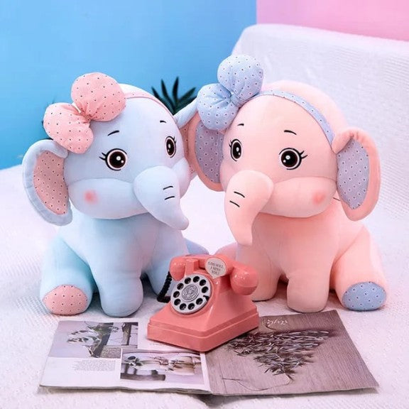 Cute Bow Elephant Plush Toy | Soft & Snuggly Stuffed